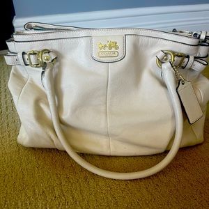Coach Madison Leather Ivory Kara Handbag Shoulder Bag Purse Tote 22262
